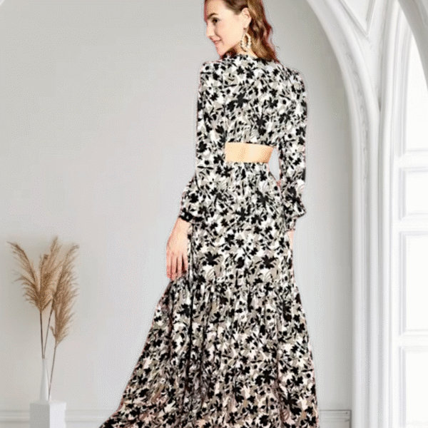 Women's Floral V-neck Multicolor Dresses