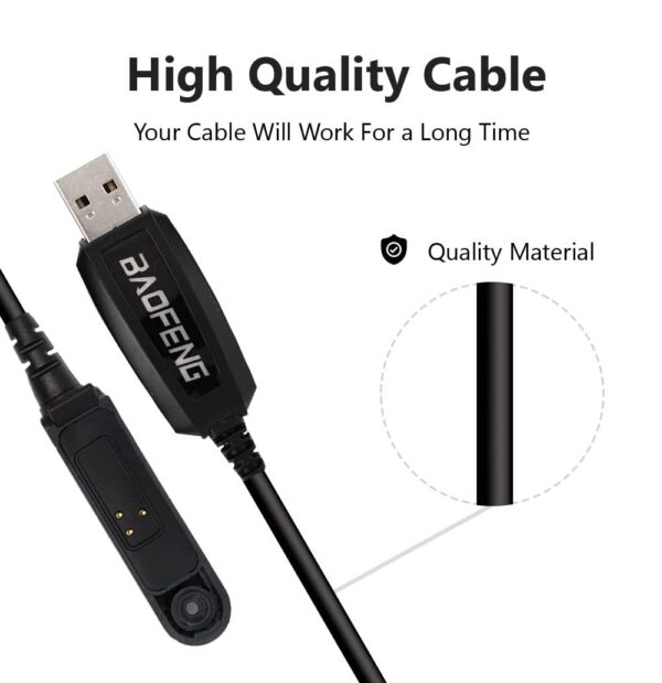 USB Programming Cable Radio BaoFeng UV-9R BF-R760 BF-9700 BF-A58 GT-3WP RT6 2 Baofeng USB Programming Cable Compatible UV-9R, BF-9700, BF-A58 & RT6
