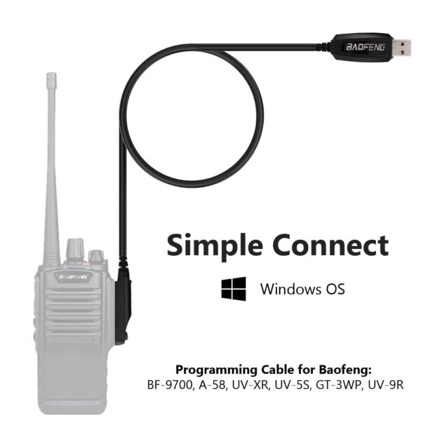 USB Programming Cable Radio BaoFeng UV-9R BF-R760 BF-9700 BF-A58 GT-3WP RT6 Baofeng USB Programming Cable Compatible UV-9R, BF-9700, BF-A58 & RT6